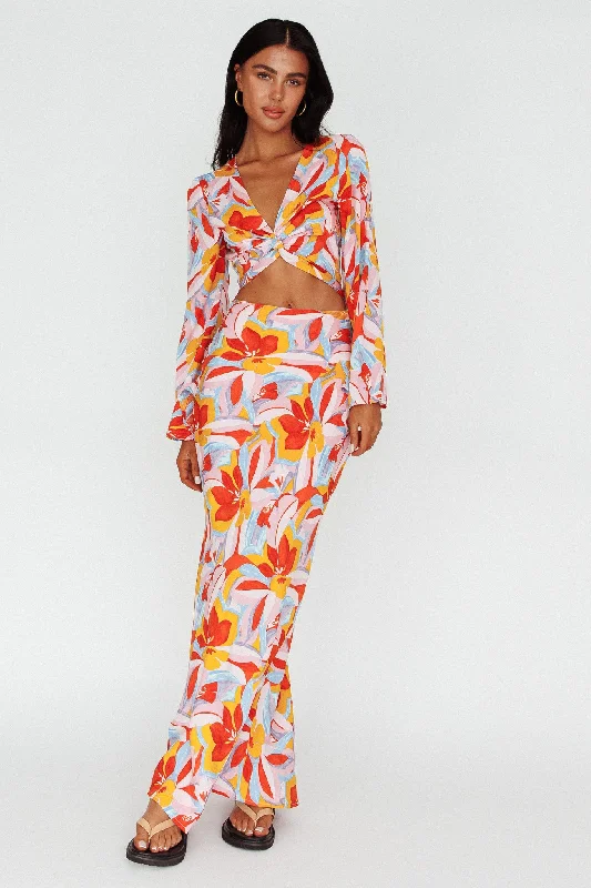 Winter - Warm Casual Dresses with Lined Fabrics Avalo Mermaid Maxi Skirt Floral Pink Winter - Warm Casual Dresses with Lined Fabrics Avalo Mermaid Maxi Skirt Floral Pink
