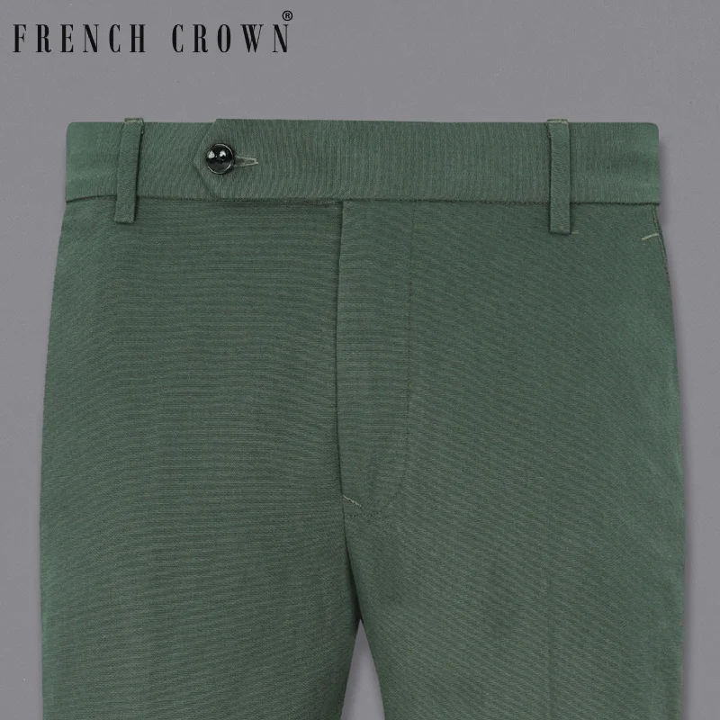 Asparagus Green Plaid Cotton Pant