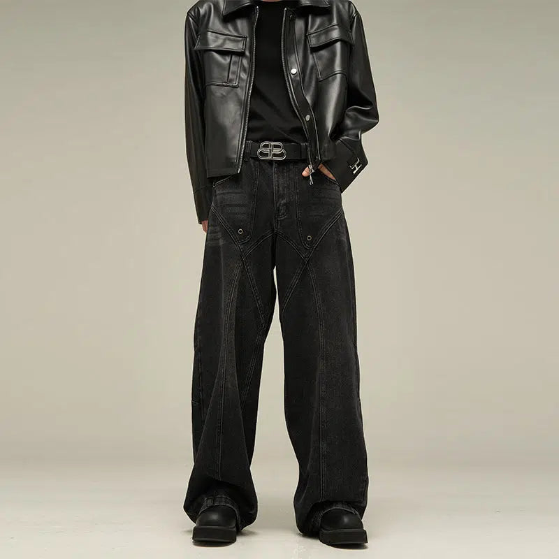 Black Straight Wide Leg Pants