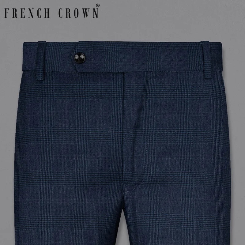 Cloud Burst Blue Super fine Subtle Checkered Woolrich Pant