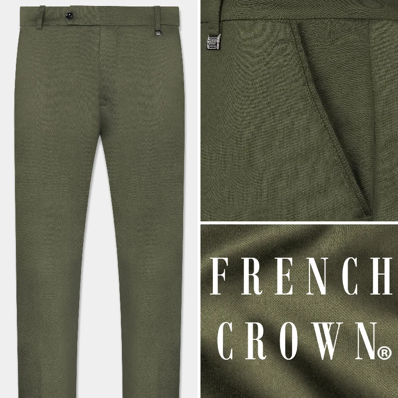 Hemlock Green Premium Cotton Stretchable Traveler Pant