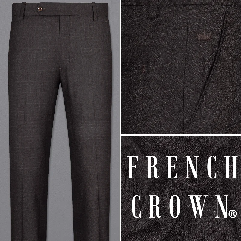 Piano Brown Plaid Premium Wool Rich Pant