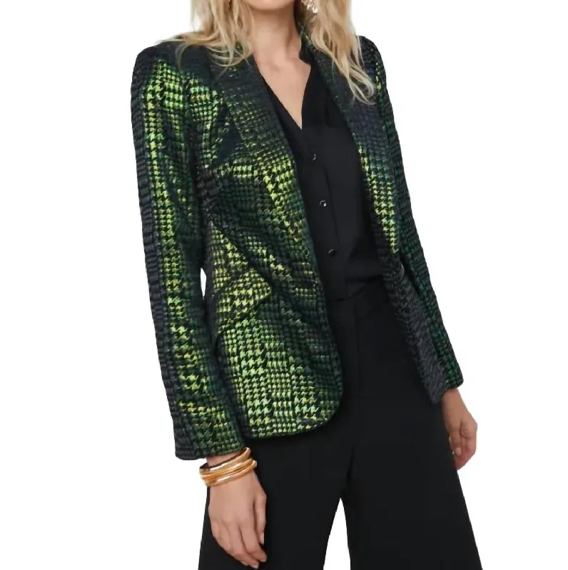 Chamberlain Iridescent Jacket In Green/black Iridescent