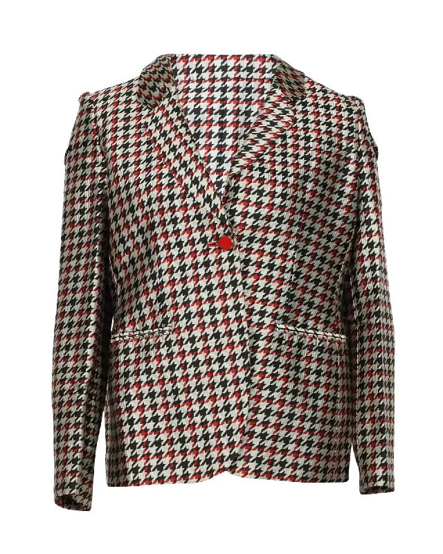 Giorgio Armani Houndstooth Blazer in Multicolor Silk