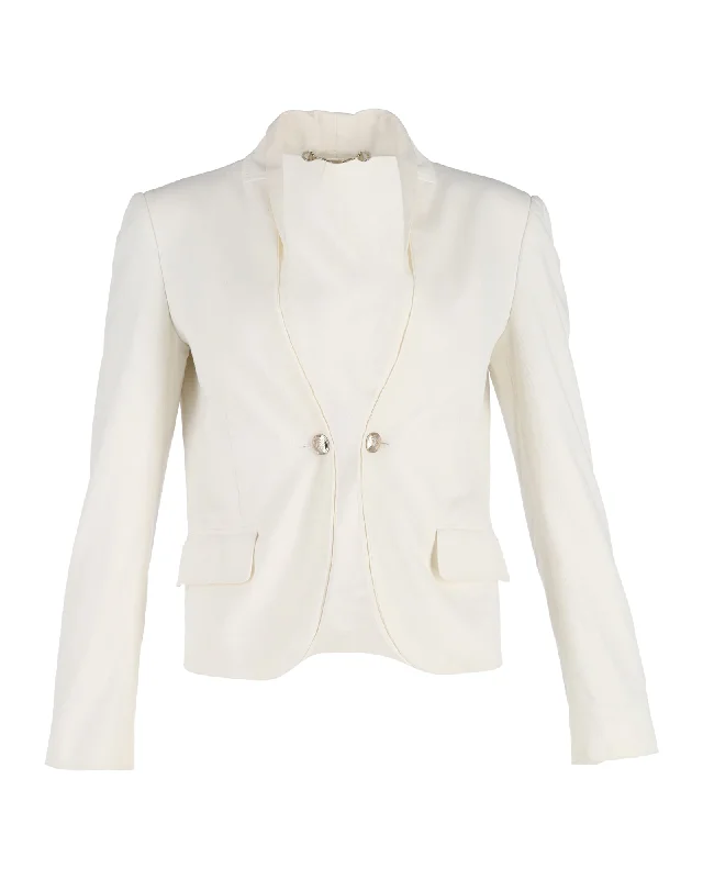 Gucci Single-Breasted Blazer in White Wool