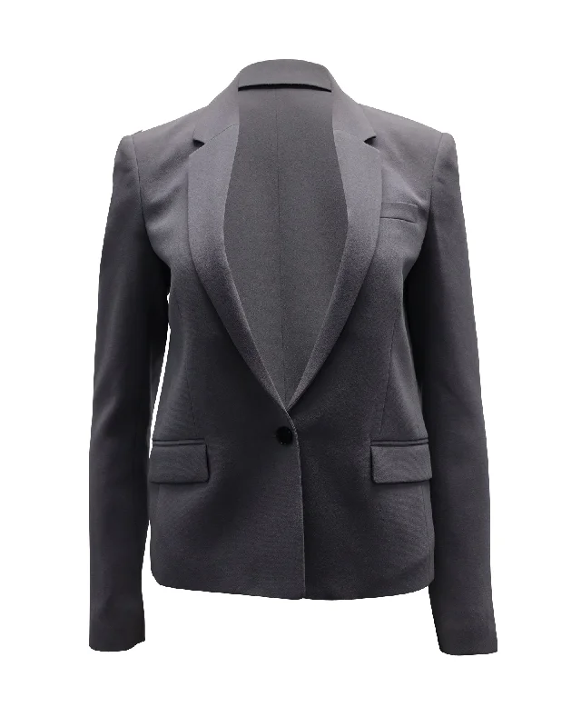 Joseph Single-Breasted Blazer in Grey Acetate