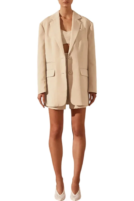 Oversized Blazer In Sand