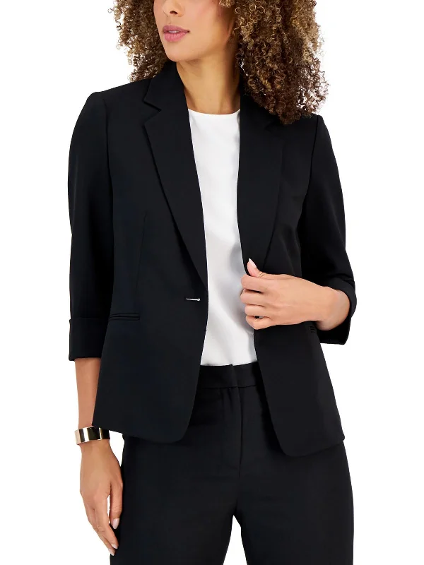 Plus Womens Collar Business One-Button Blazer