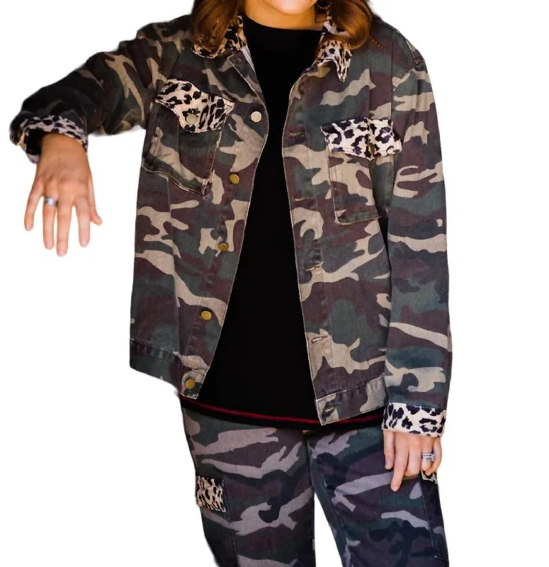 Shawn Jacket In Camo/leopard