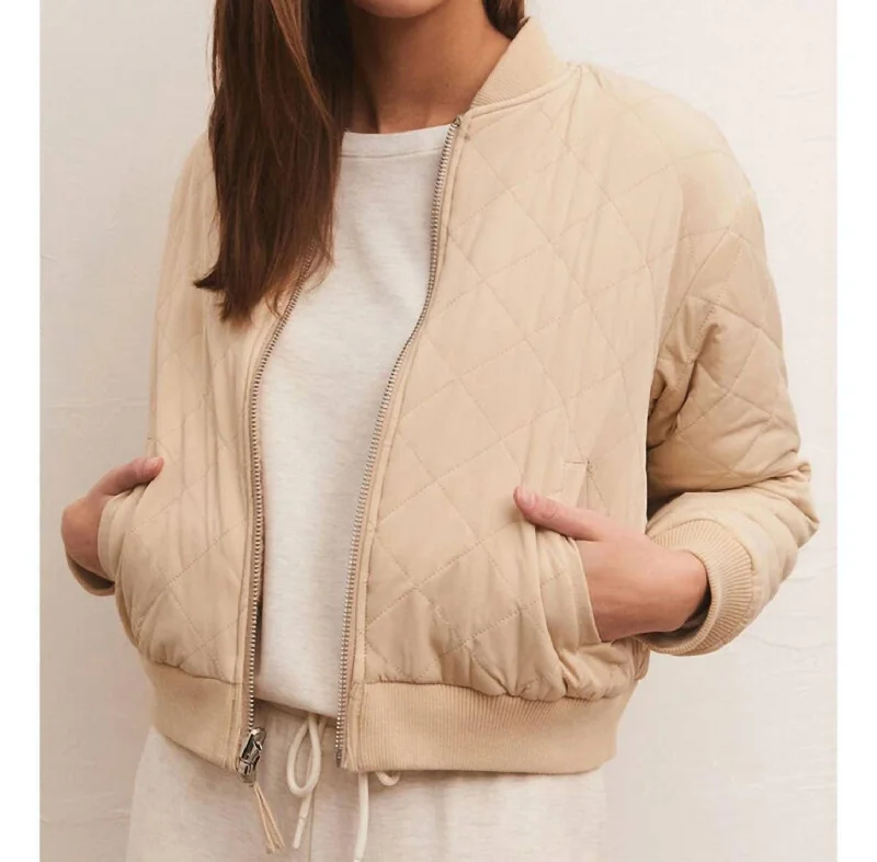 Zariah Quilted Reversible Jacket In Birch