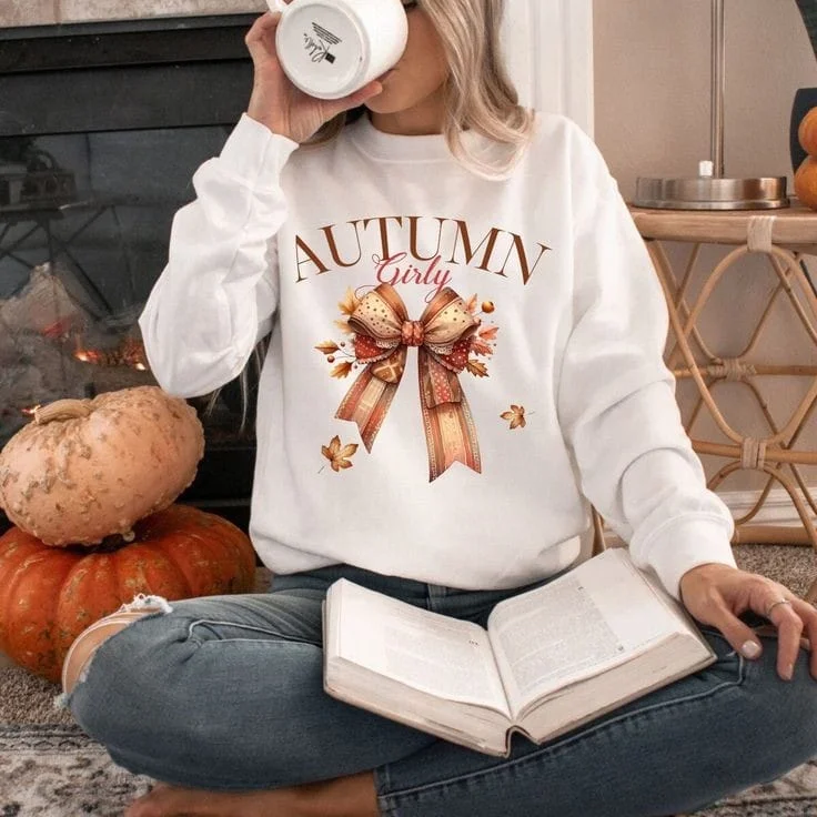 Autumn girly sweatshirt oversized