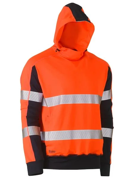 Bisley Hi Vis 2 Tone Taped Contrast 4 Way Stretchy Hoodie BK6815T