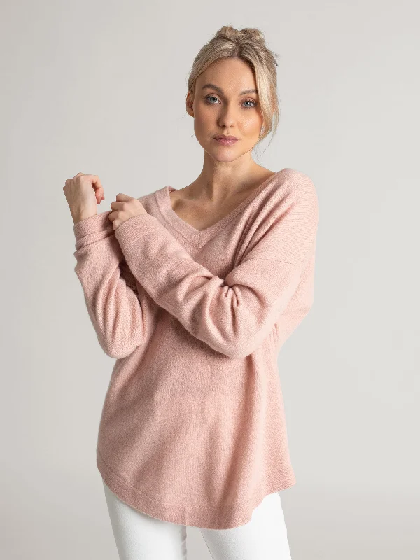 Cashmere sweater "Alva" - rose glow