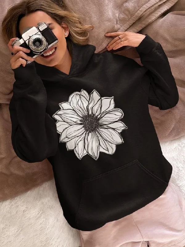 Flower oversized women hoodie