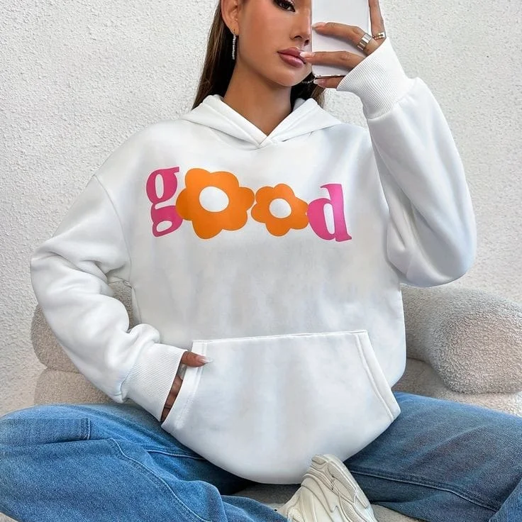 Letter women's oversized hoodie