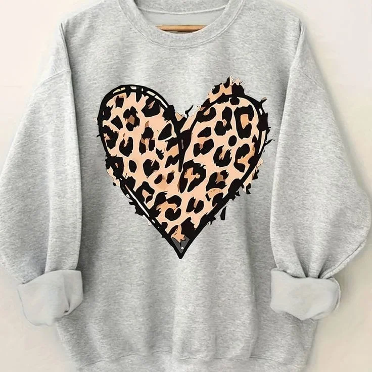 Heart women's sweatshirt oversized