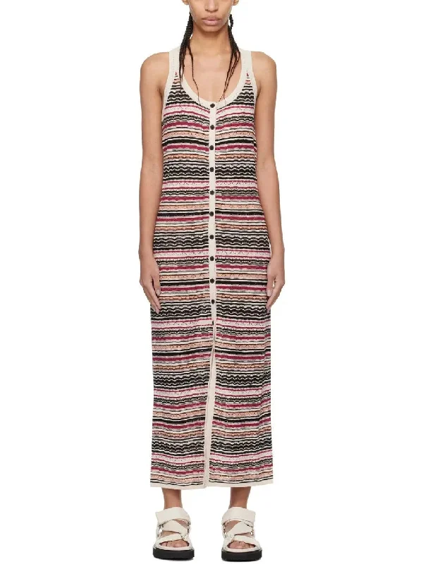 Knit Multicolor Sleeveless Maxi Dress