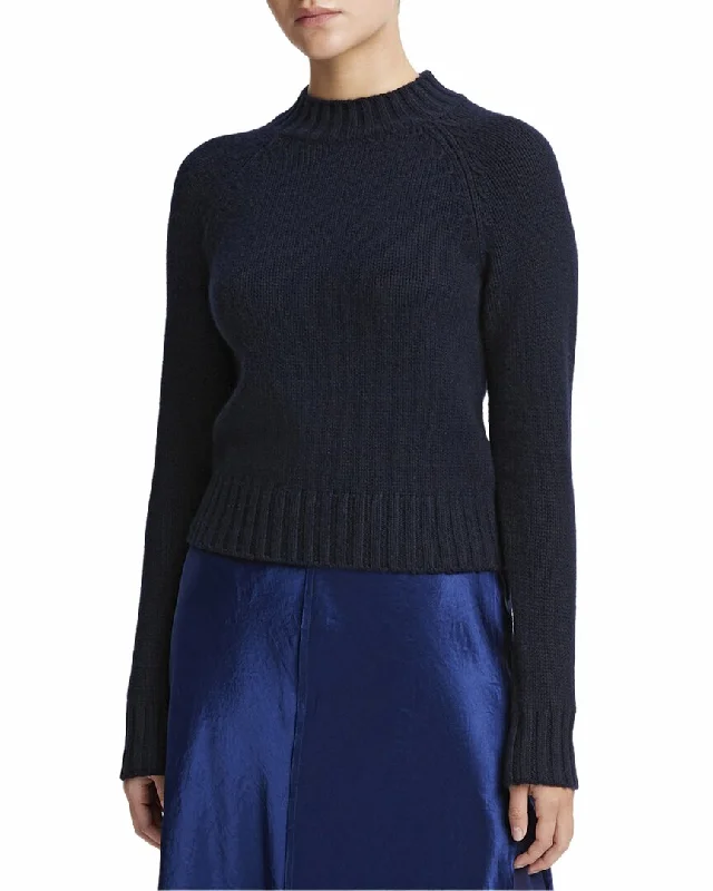 Vince Shrunken Mock Neck Cashmere Top