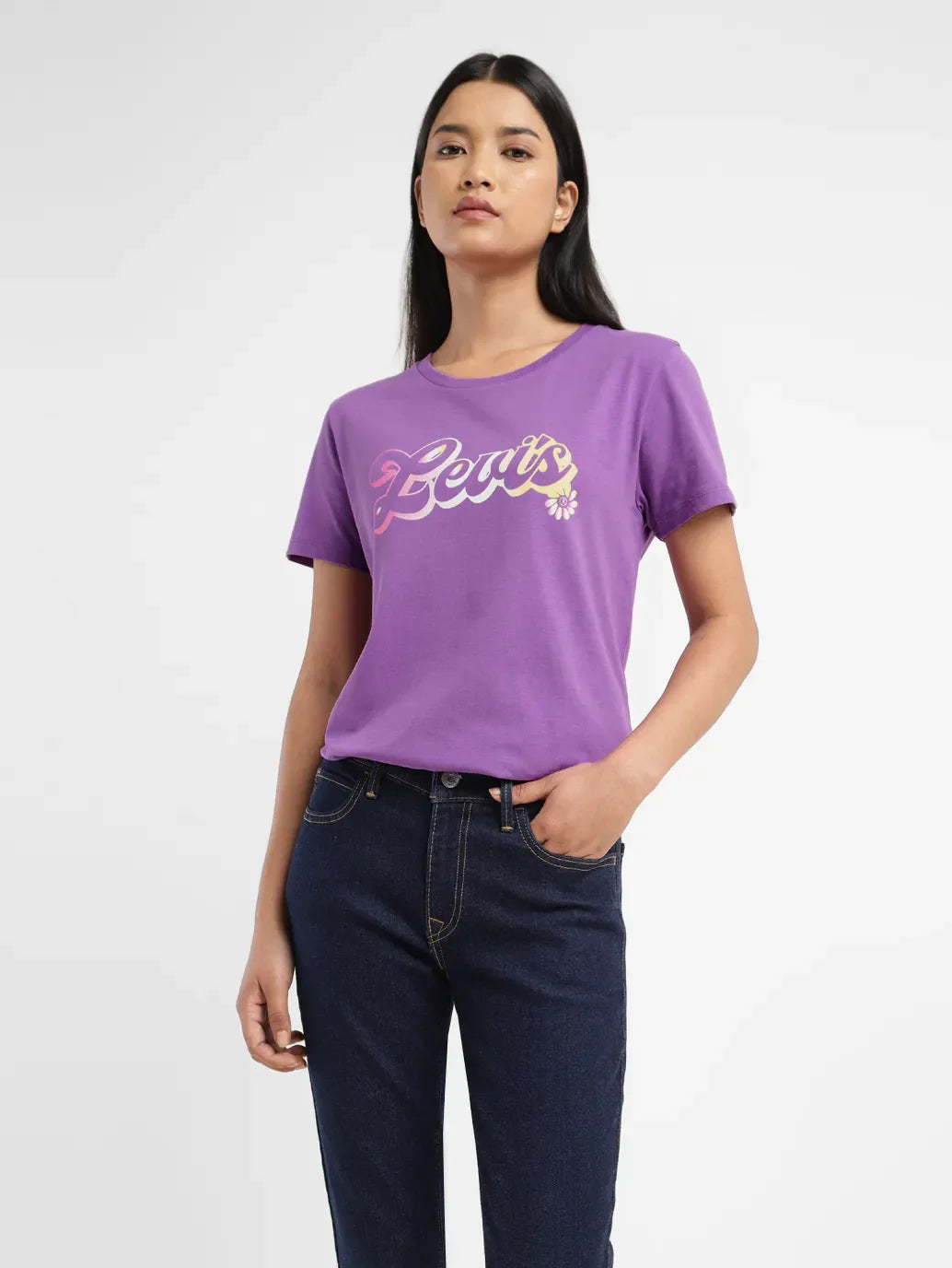 Women's Brand Logo Crew Neck T shirt