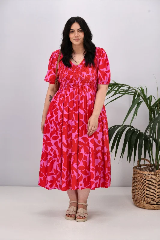 Sunday Boho Alice Dress Red Pink