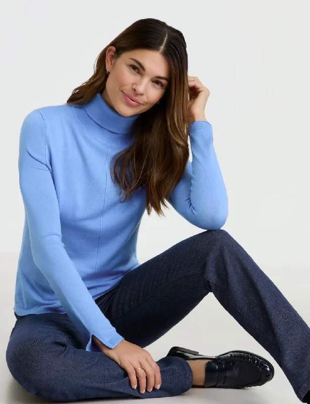 Knit Turtleneck — Blue