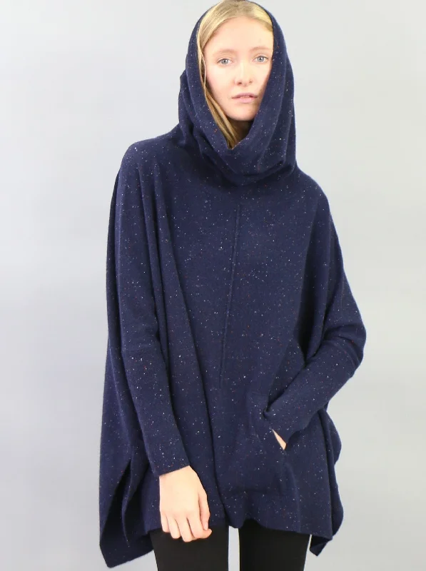 Oversized Cowl Neck Poncho Sweater