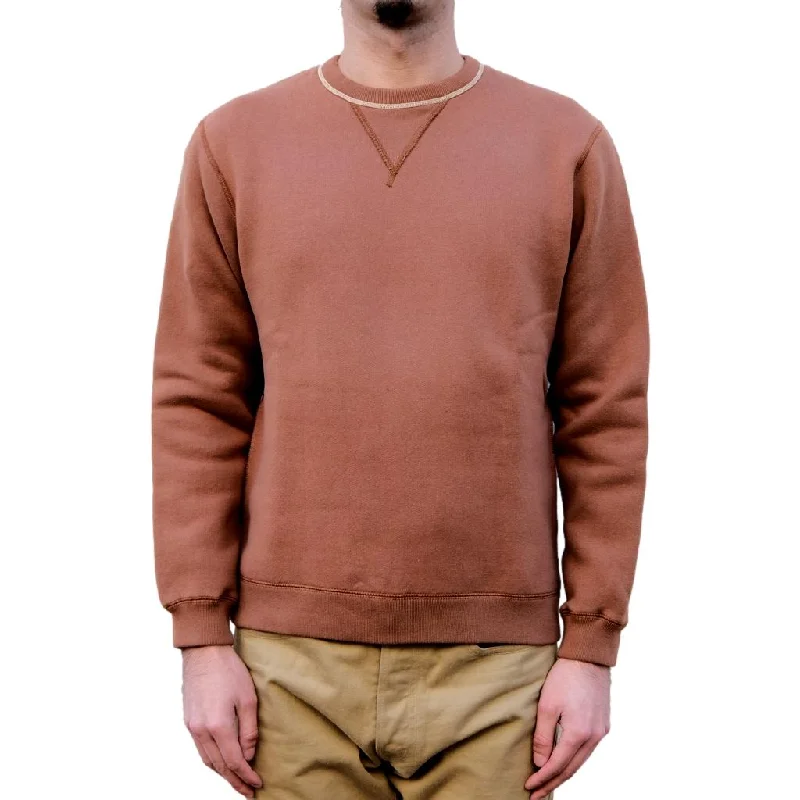 Loop & Weft Super Fluffy Knit Double-V Sweatshirt (Brown)