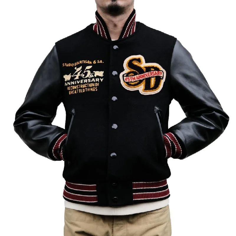 Studio D'Artisan 45th Anniversary Wool/Horsehide Leather Stadium Jacket