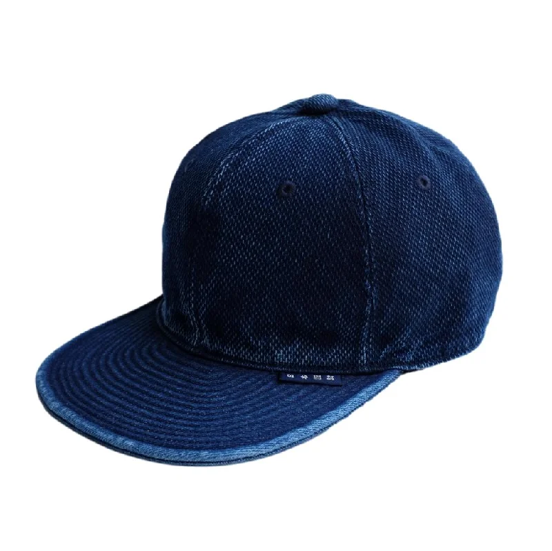 The Factory Made Distressed Indigo Sashiko 6-Panel Cap