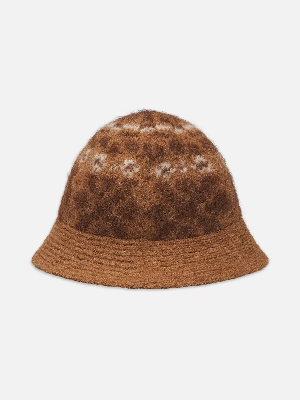 The Fairisle Bucket Hat -- Camel Multi